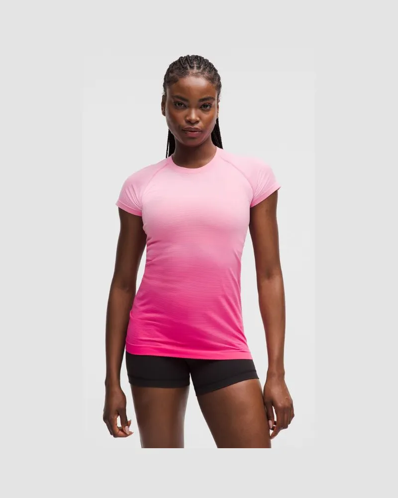 LULULEMON Swiftly Tech Kurzarmshirt 2.0 Hüftlänge für Frauen – Größe in Ombre Dye Strawberry Multi Ombre