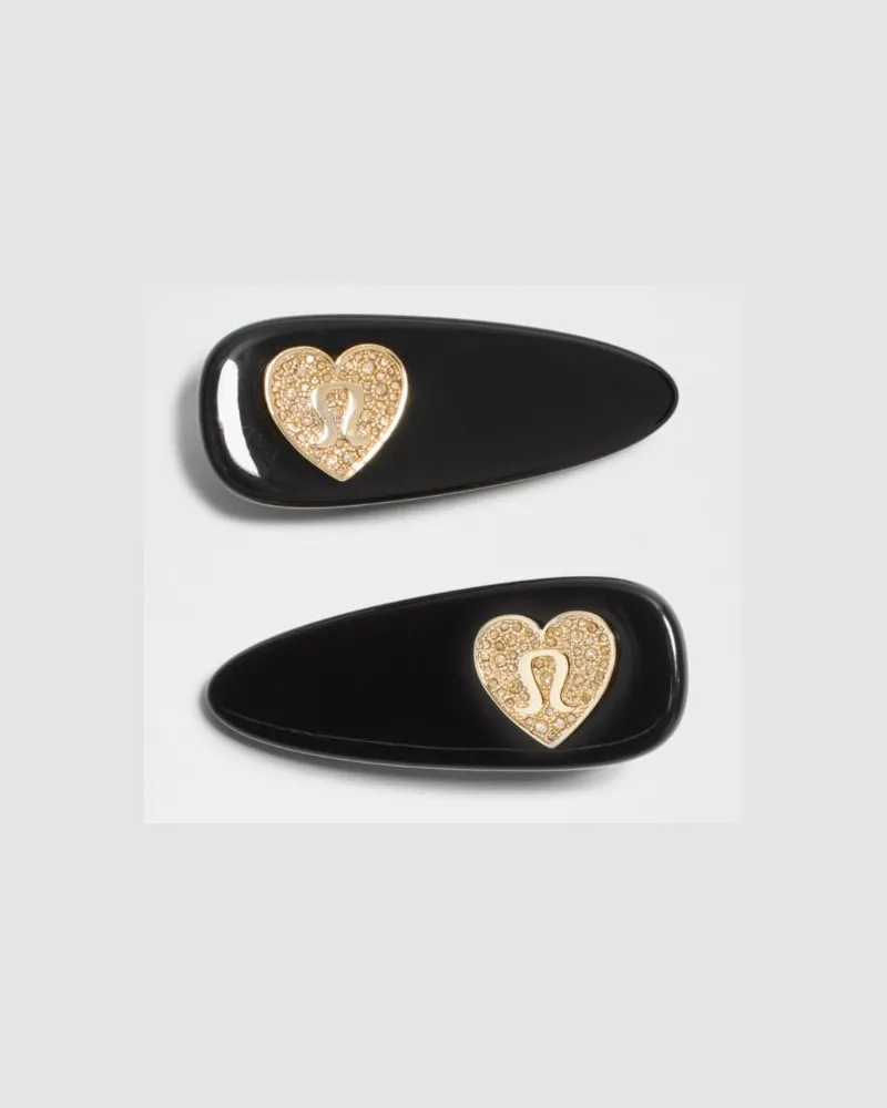 LULULEMON Jewelled Alligator Clips 2er-Pack in Black/Gold Black