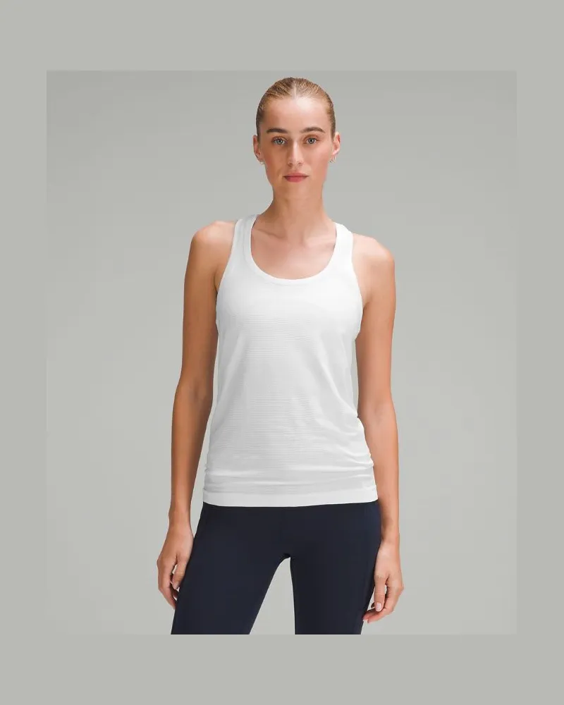 LULULEMON Swiftly Tech Tanktop mit Racerback 2.0 Hüftlänge für Frauen – Größe in White White
