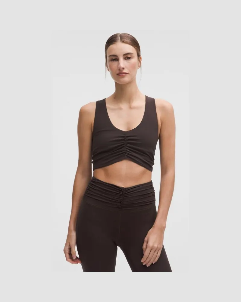 LULULEMON Geraffter, langgeschnittener Nulu Yoga-BH Leichter Halt B/C Cup für Frauen – Größe in Sequoia Sequoia