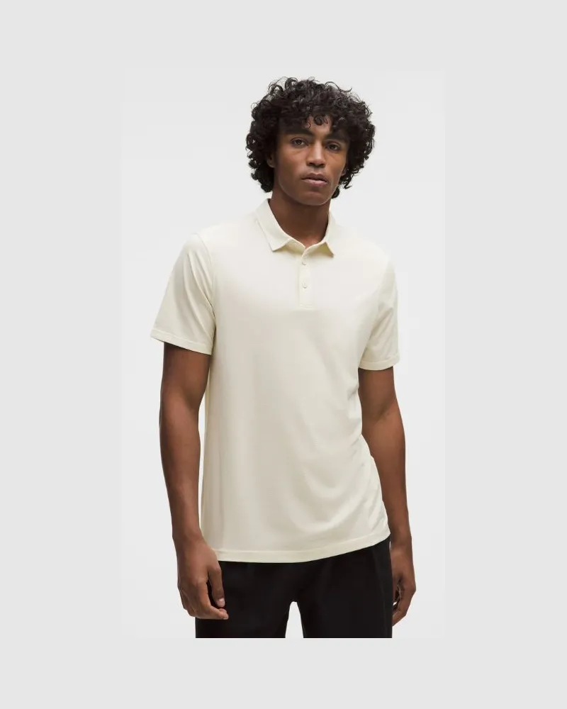 LULULEMON Evolution Kurzarm-Poloshirt für Männer – Größe in Light Ivory Light