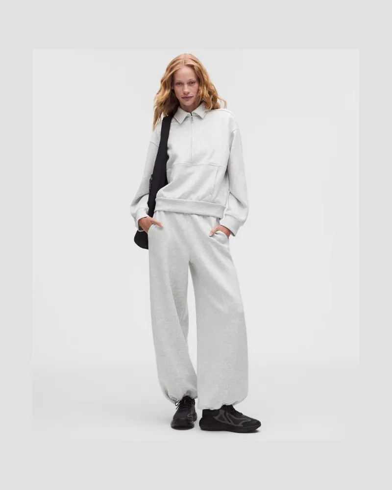 LULULEMON Smooth Spacer-Hose mit hohem Bund und weitem Bein Standard für Frauen – Größe in Heathered Core Ultra Light Grey Heathered