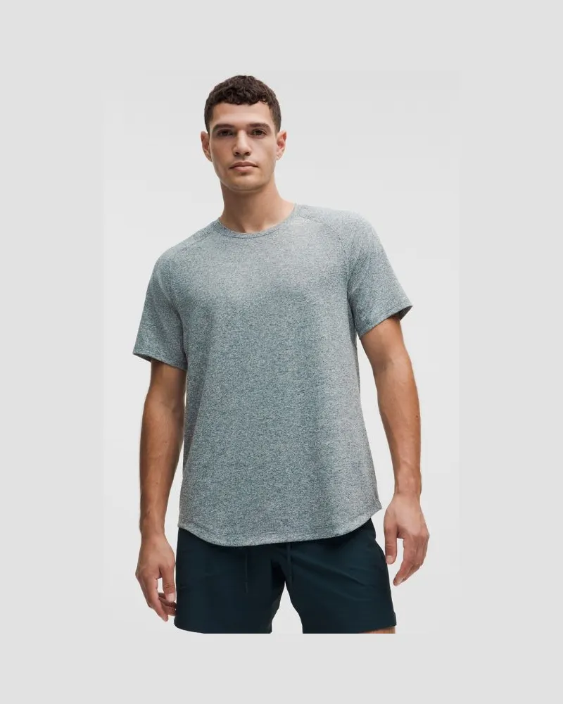 LULULEMON License to Train Kurzarmshirt für Männer – Größe in Heathered Indochine Blue Heathered