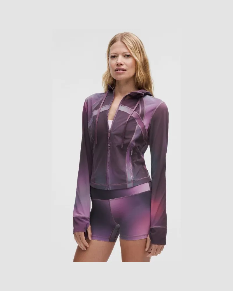 LULULEMON Define Crop-Jacke mit Kapuze für Frauen – Größe in Aurora Haze Purple Multi Aurora