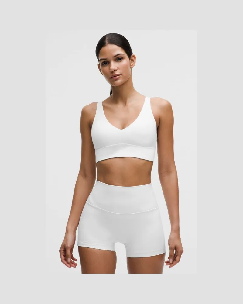 LULULEMON Focuser V-Neck Bra Light Support, A/B Cup für Frauen – Größe in White White