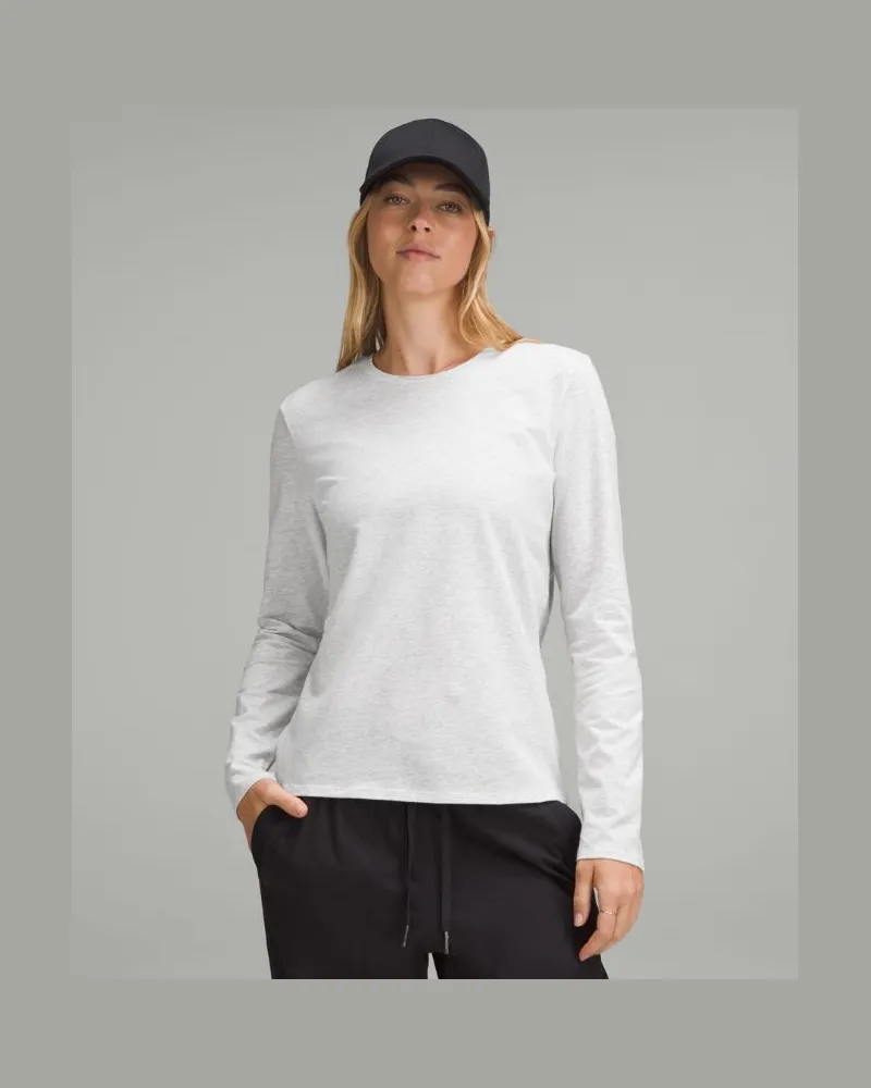 LULULEMON Langarmshirt aus Bio-Baumwolle mit Rundhalsausschnitt Heathered