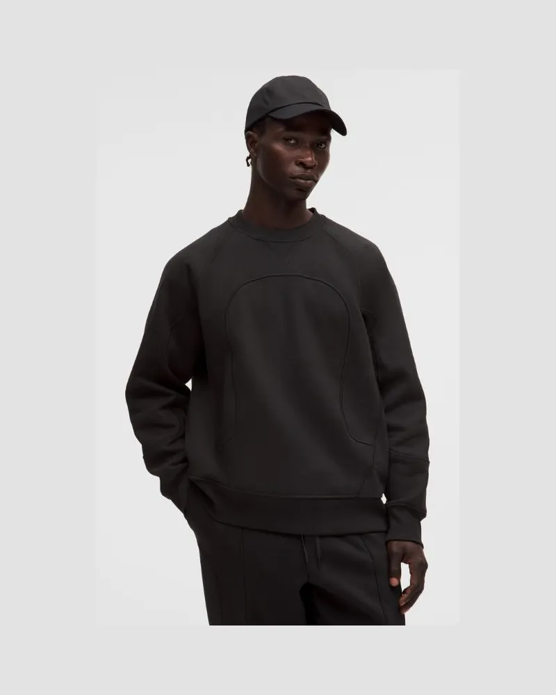 LULULEMON Oversized-Rundhalspullover aus Baumwollfleece SLNSH Kollektion für Männer – Größe in Schwarz Schwarz