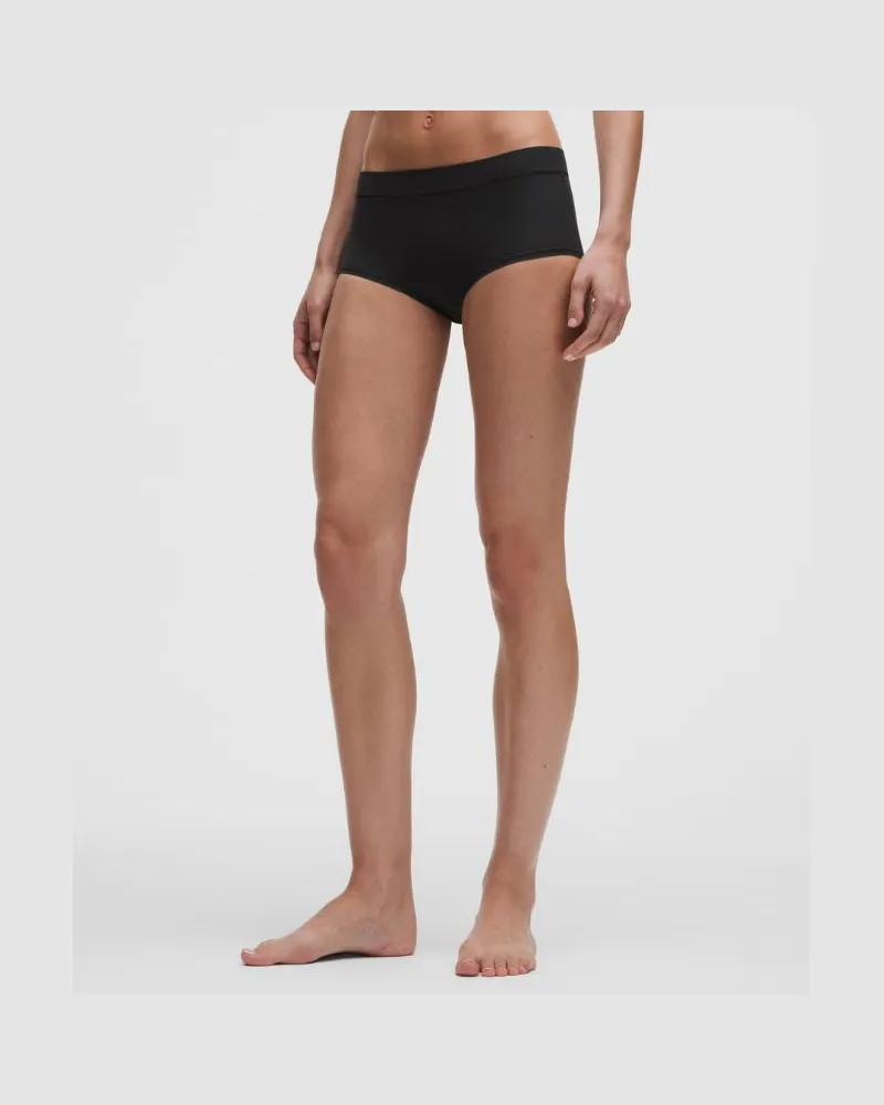 LULULEMON UnderEase Boyshorts-Unterwäsche mit mittelhohem Bund für Frauen – Größe in Schwarz Schwarz