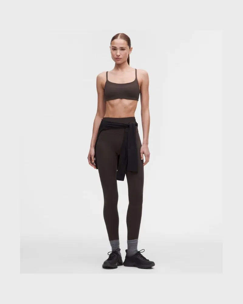 LULULEMON Wunder Train No Line Leggings mit hohem Bund für Frauen – 71 cm – Größe in Mahogany Muse Mahogany