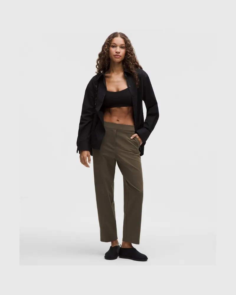 LULULEMON Daydrift Hose mit hohem Bund und schmal zulaufendem Bein Normale Länge für Frauen – Größe in Olive Brown Olive