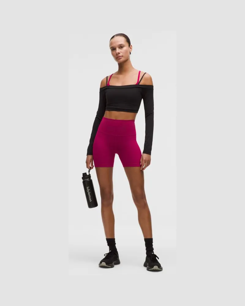 LULULEMON Wunder Train Shorts mit hohem Bund für Frauen – 15 cm – Größe in Berry Rumble Berry