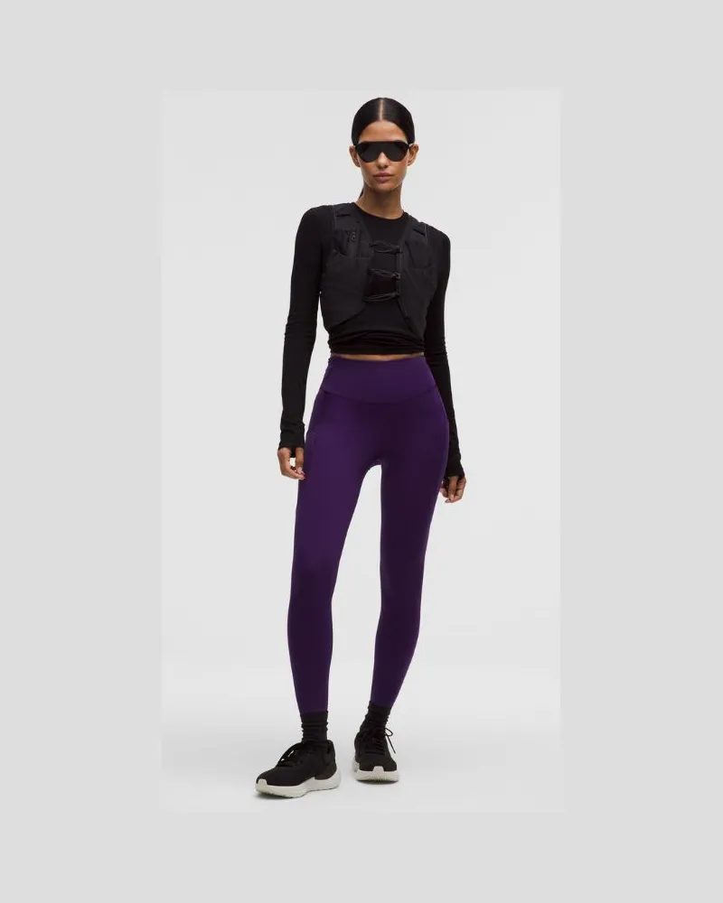 LULULEMON Fast and Free Leggings mit hohem Bund 5 Taschen für Frauen – 64 cm – Größe in Dark Court Purple Dark