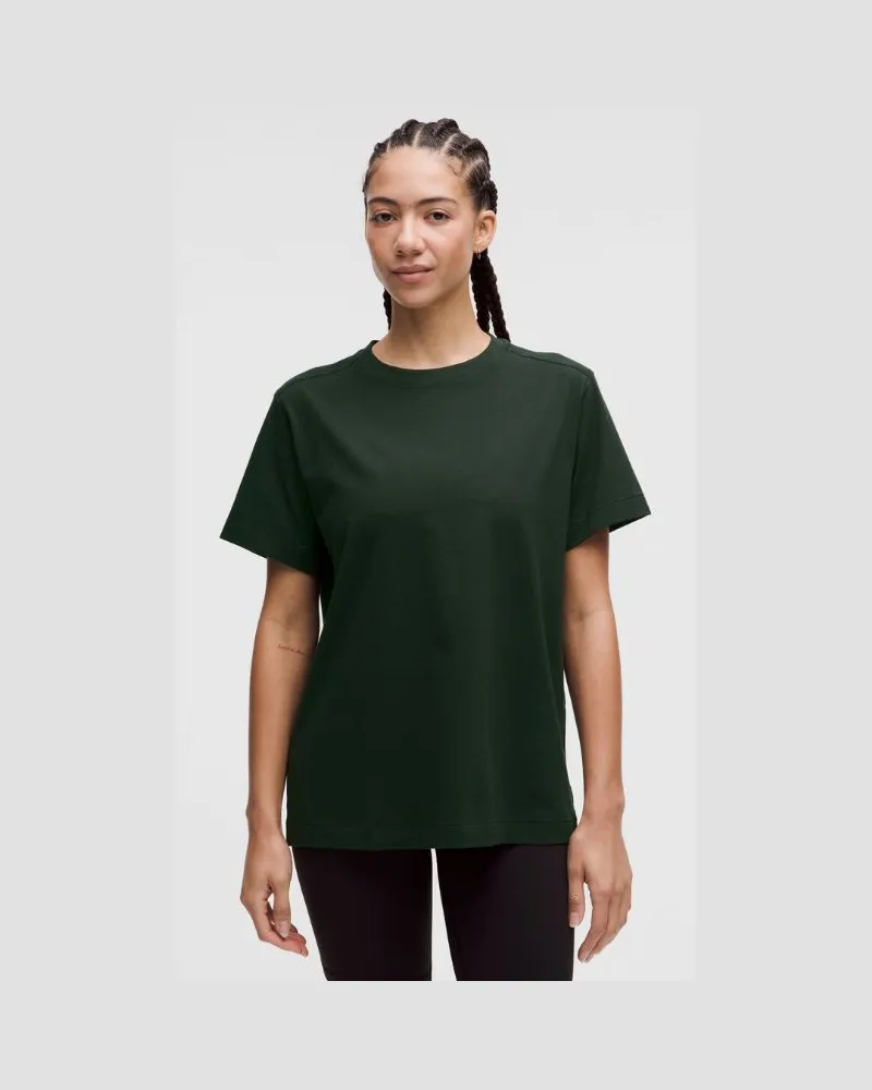 LULULEMON T-Shirt aus Bio- mit Rundhalsausschnitt für Frauen – Größe in Rainforest Green Rainforest