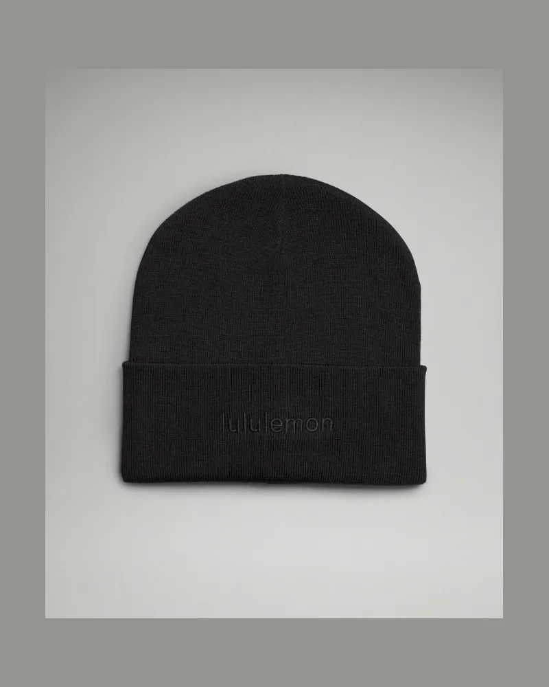 LULULEMON Warm Revelation Mütze Logo in Schwarz Schwarz