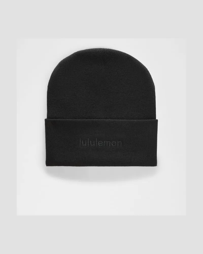LULULEMON Warm Revelation Mütze Logo in Schwarz Schwarz