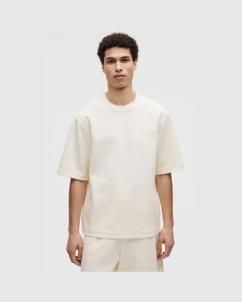 LULULEMON Grand Standard Kurzarmshirt mit Rundhalsausschnitt für Männer – Größe in Coconut Ivory Coconut