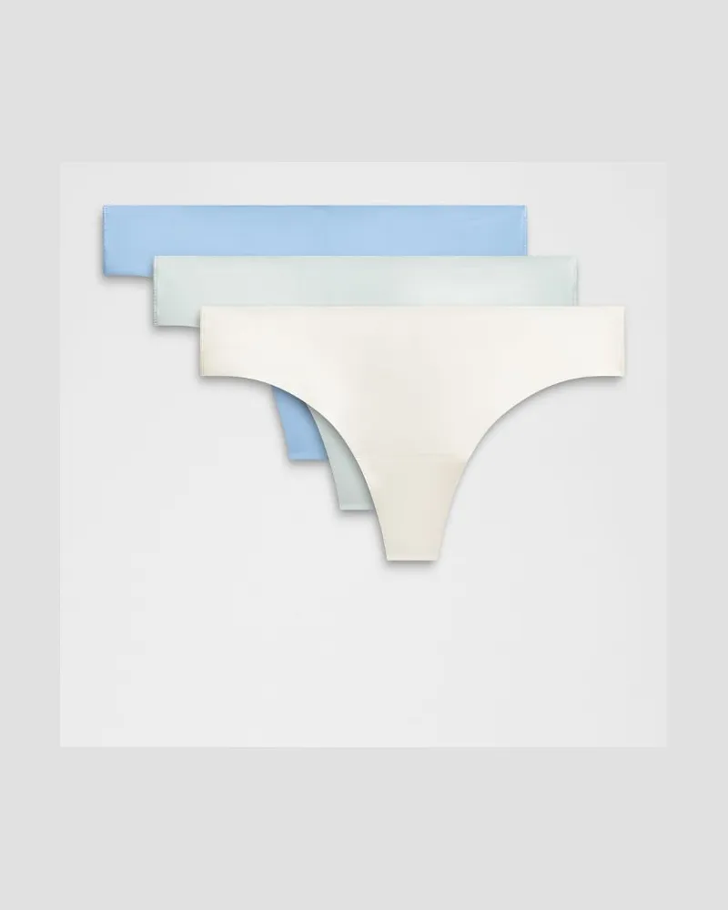 LULULEMON InvisiWear String mit mittelhohem Bund 3er-Pack für Frauen – Größe in Light Ivory/Sinatra Blue/Pelican Light
