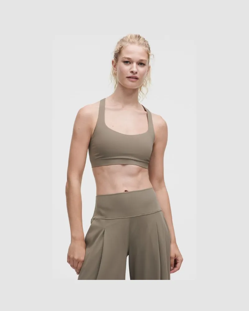 LULULEMON FlexyFlex Yoga-BH mit überkreuzten Trägern Leichter Halt für A-C Cups für Frauen – Größe in Cypress Forest Cypress