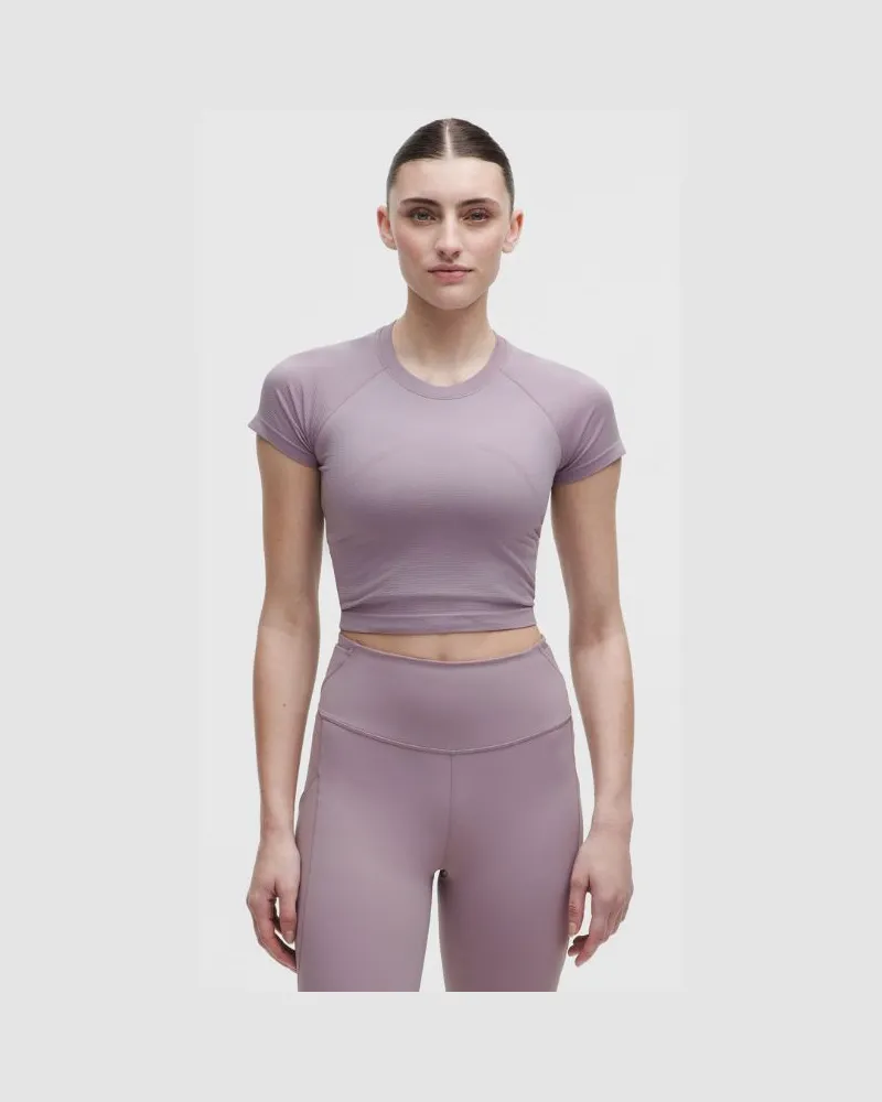 LULULEMON Swiftly Tech Crop-Kurzarmshirt 2.0 für Frauen – Größe in Lotus Lavender Lotus