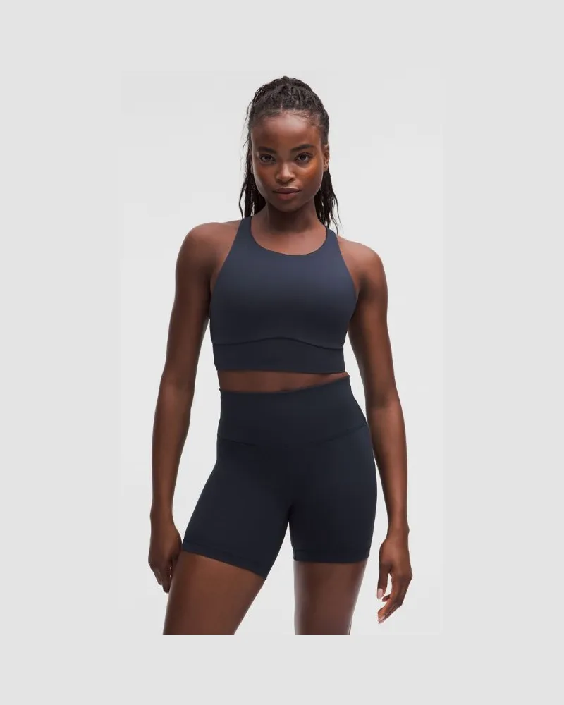 LULULEMON Energy Hochgeschlossener Longline-BH Evolve, Mittlerer Halt für B–D-Cups für Frauen – Größe in True Navy True