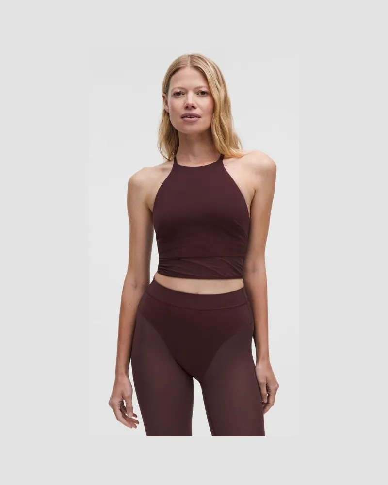 LULULEMON Hochgeschlossenes Tanktop mit Mesh-Saum aus Nulu Leichter Halt für B/C-Cups für Frauen – Größe in Goodnight Plum Goodnight