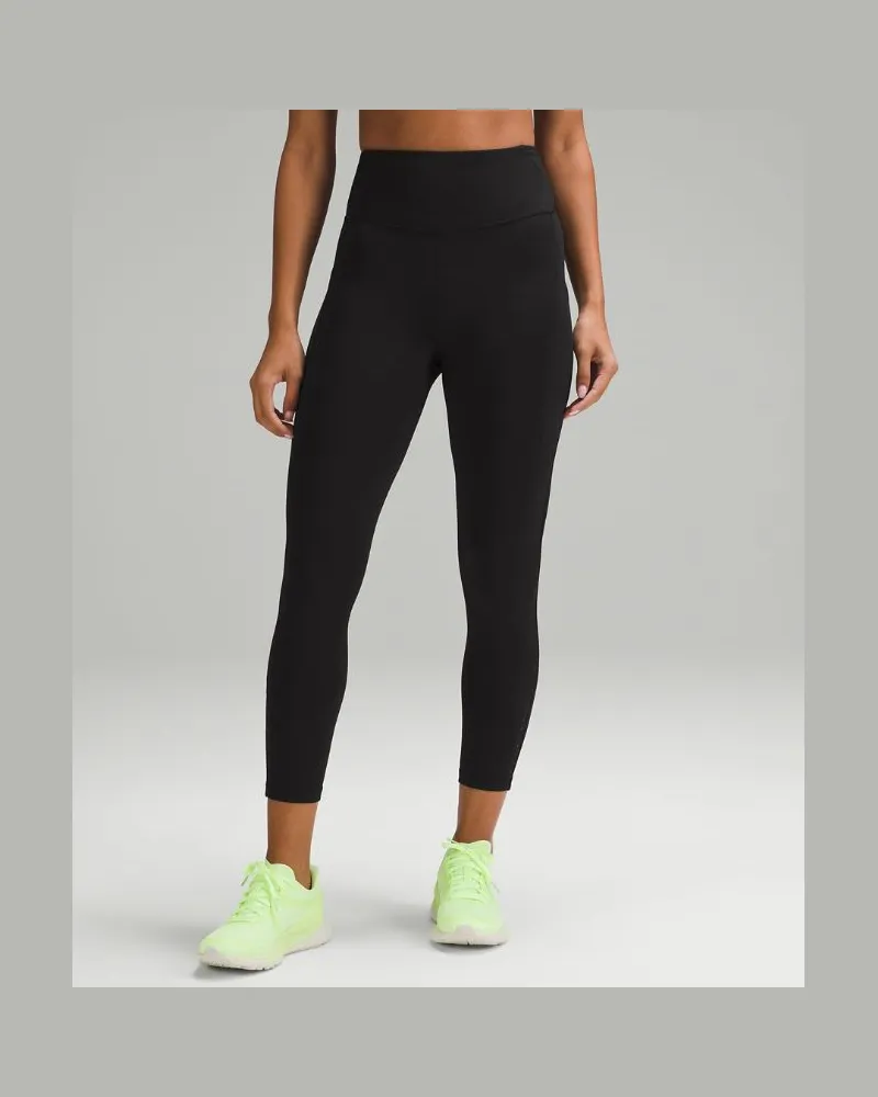 LULULEMON Fast and Free Thermo-Leggings mit hohem Bund 5 Taschen für Frauen – 64 cm – Größe in Black Black