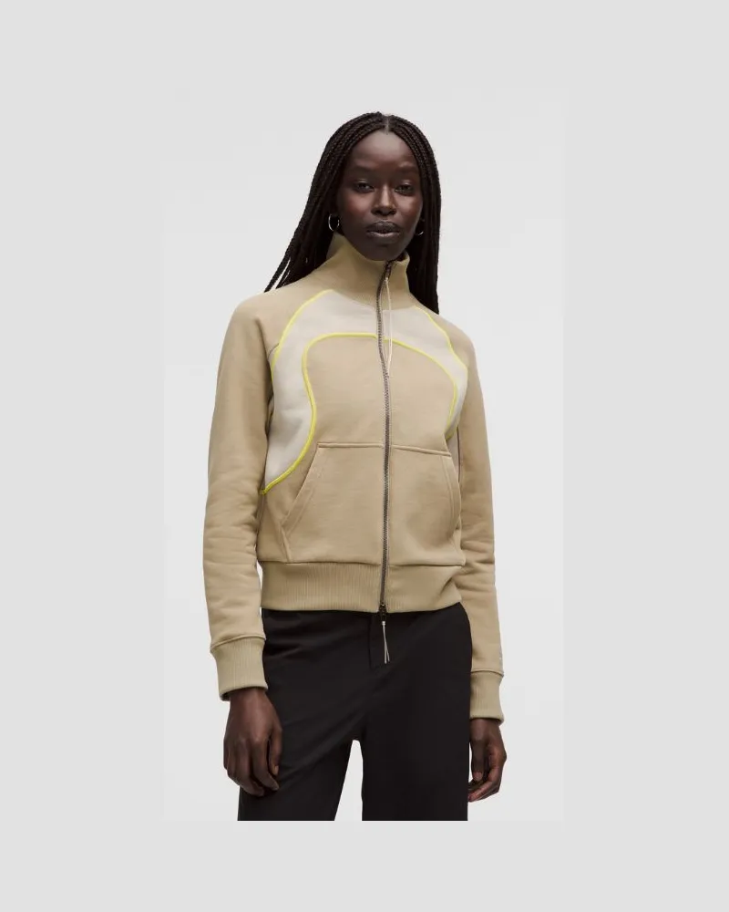 LULULEMON Sweatshirt aus schwerem French-Terry mit durchgehendem Reißverschluss SLNSH Kollektion für Frauen – Größe in Sheer Oak/Mojave Tan Sheer