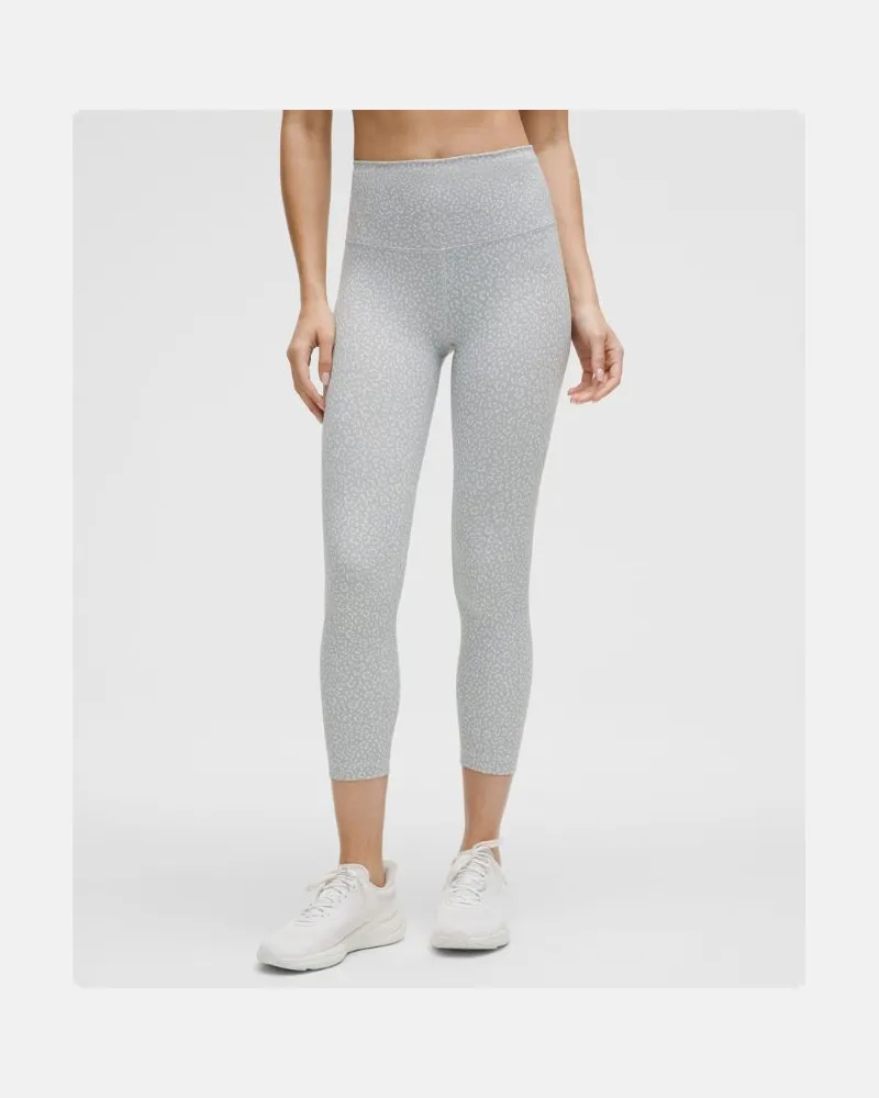 LULULEMON Wunder Train Crop Leggings mit hohem Bund für Frauen – 58 cm – Größe in Leopard Daisy Starlight Multi Leopard