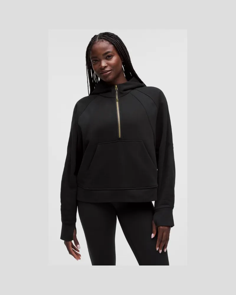 LULULEMON Scuba-Hoodie mit kurzem Reißverschluss, Evolve für Frauen – Gold – Größe Schwarz