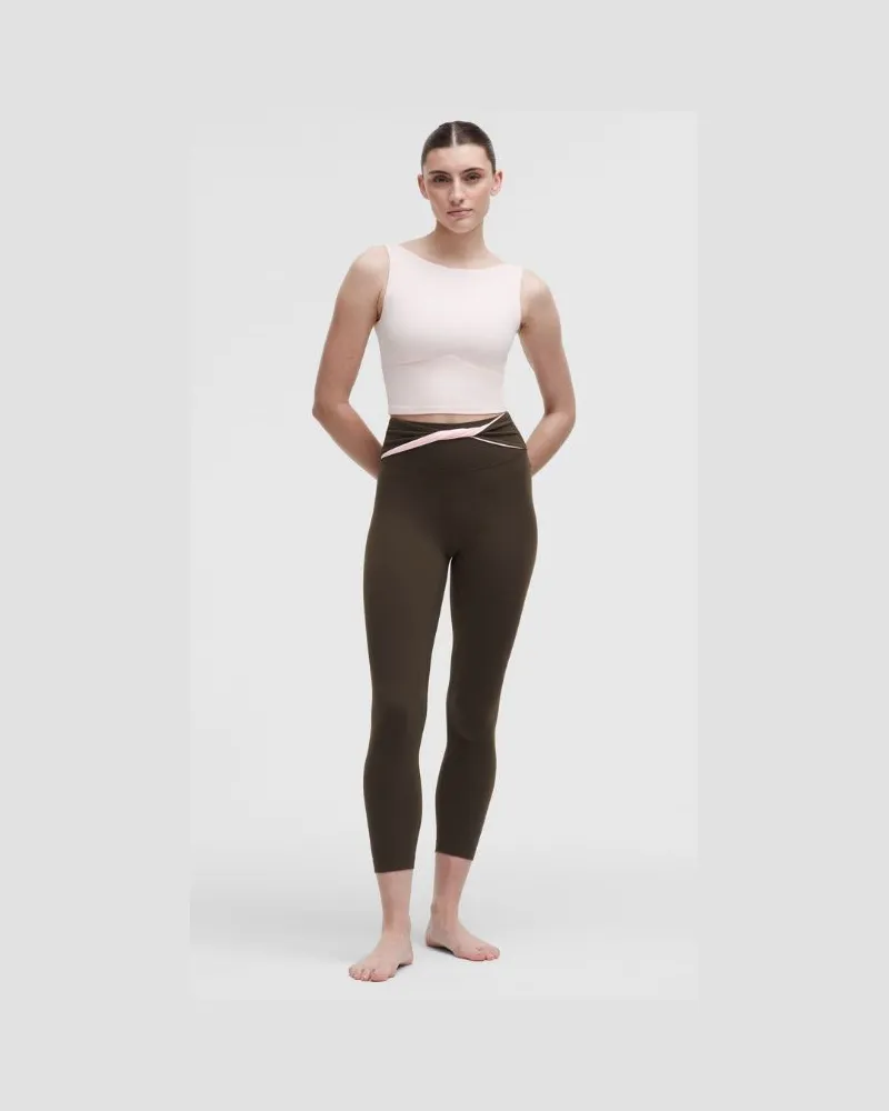 LULULEMON Nulu Leggings mit hohem Bund und Twist-Detail für Frauen – 64 cm – Größe in Walnut Crunch/Pink Pearl Walnut