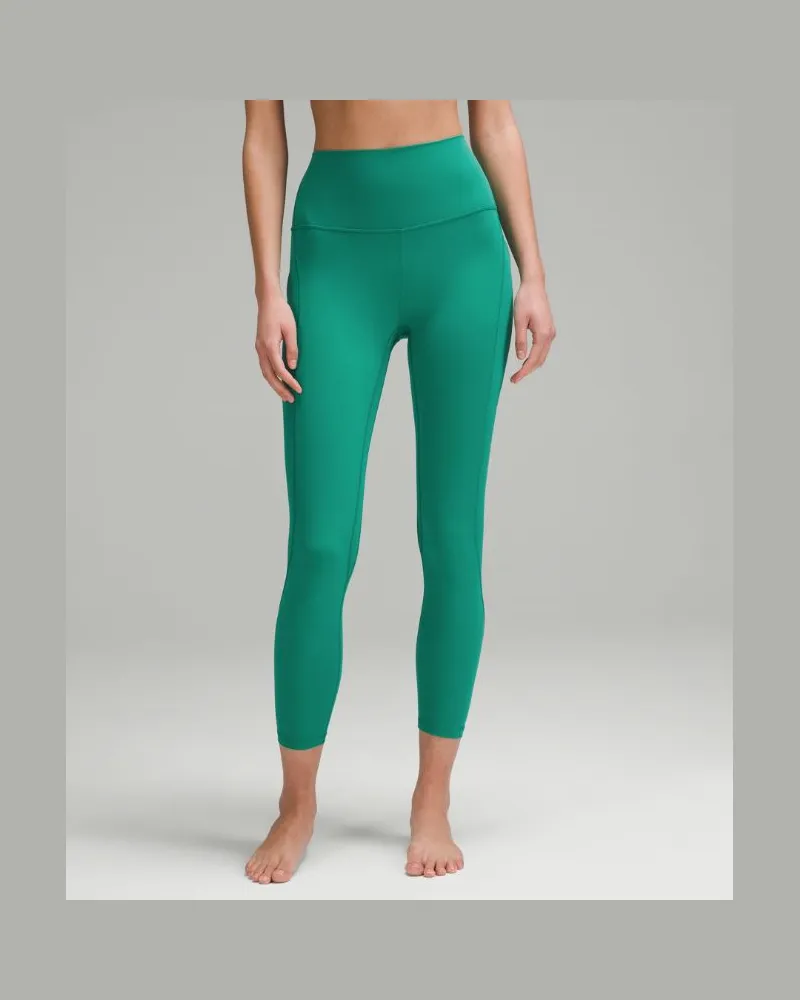 LULULEMON Align Hose mit hohem Bund und Taschen für Frauen – 64 cm – Größe in Cascadia Green Cascadia