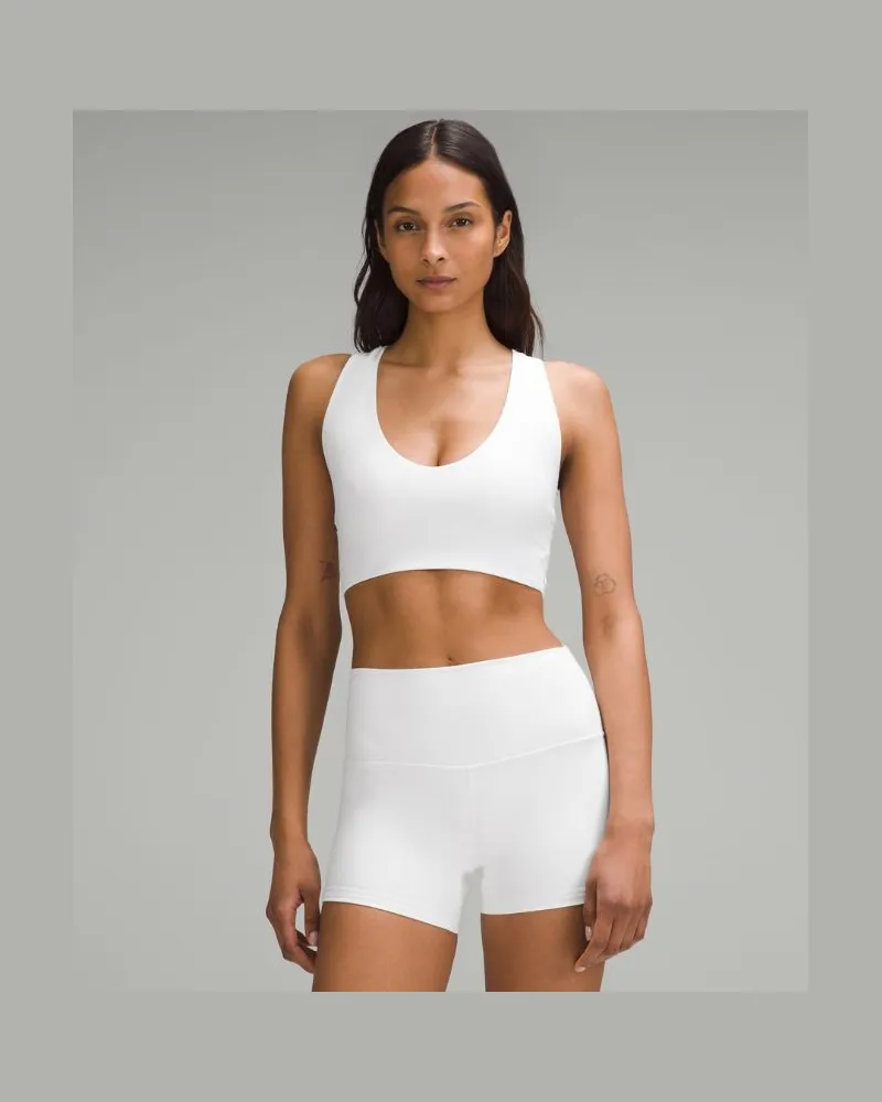 LULULEMON Bend This BH mit U-Ausschnitt und überkreuzten Trägern Leichter Halt A–C-Cups für Frauen – Größe in White White