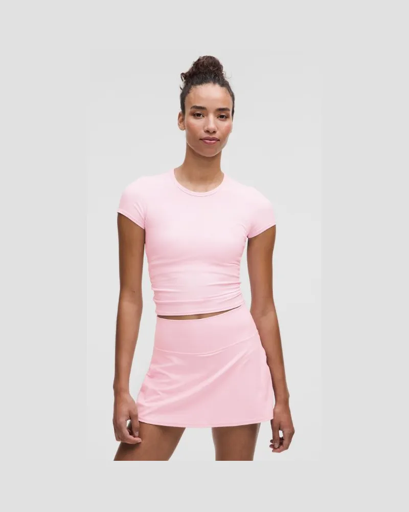 LULULEMON All It Takes Geripptes Kurzarmshirt mit Twist-Detail auf der Rückseite für Frauen – Größe in Pink Organza Pink