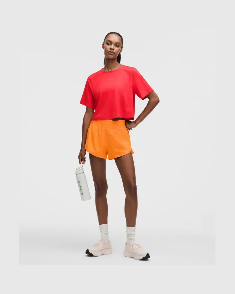 LULULEMON Track That Shorts mit Liner und hohem Bund für Frauen cm – Orange – Größe Citrus