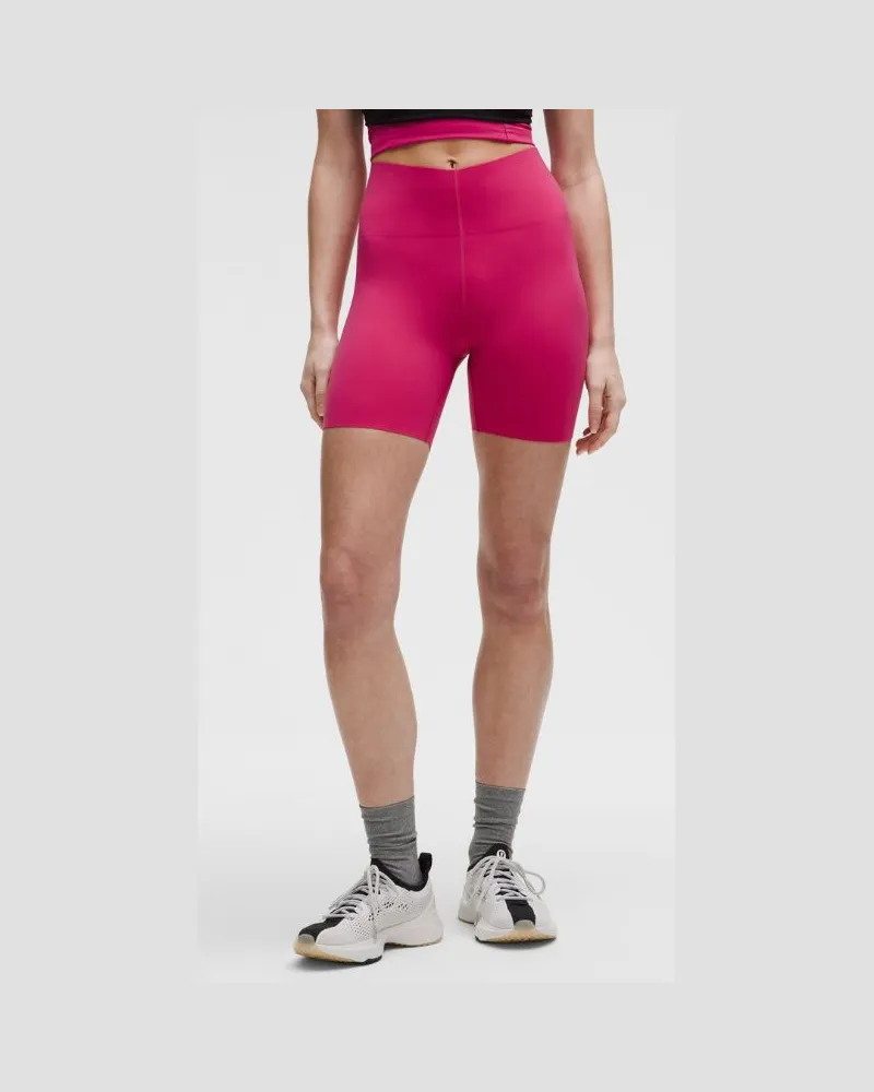 LULULEMON Glow Up Shorts mit superhohem Bund für Frauen – 15 cm – Größe in Raspberry Coulis Raspberry