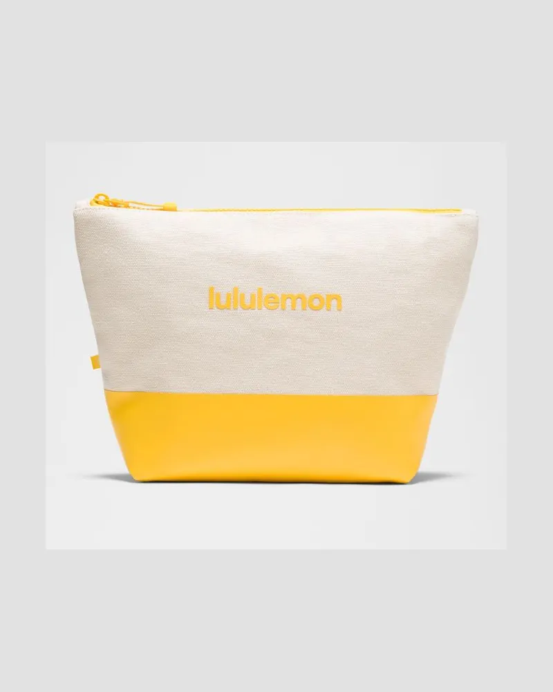 LULULEMON Canvas-Beutel Logo in Natural/Buttercup Natural