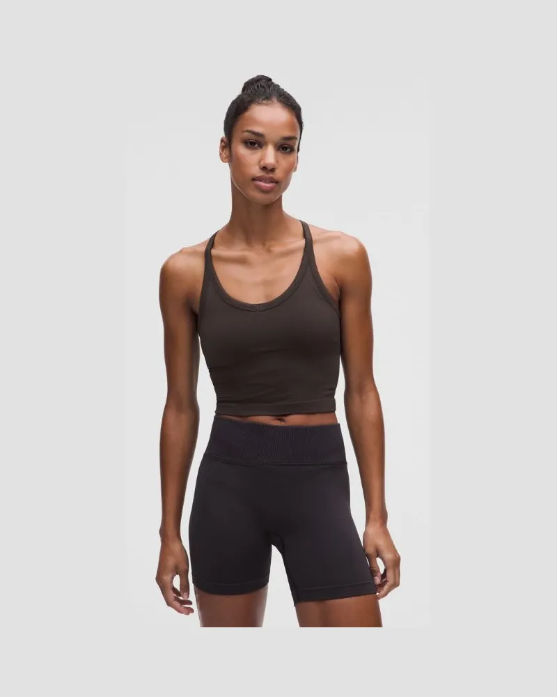LULULEMON Get Low Trainings-Tanktop mit überkreuzten Trägern Leichter Halt für B/C-Cups für Frauen – Größe in Mahogany Muse/Walnut Crunch Mahogany
