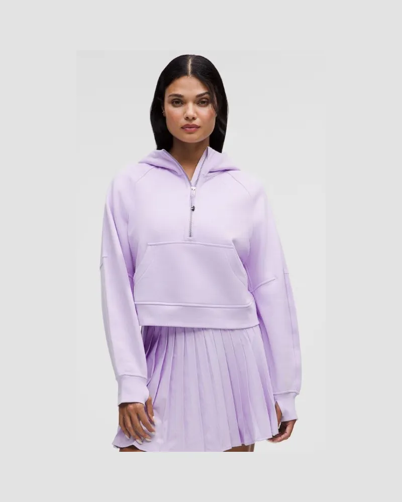 LULULEMON Scuba Oversized-Hoodie mit halblangem Reißverschluss für Frauen – Größe in Lavender Frost Lavender