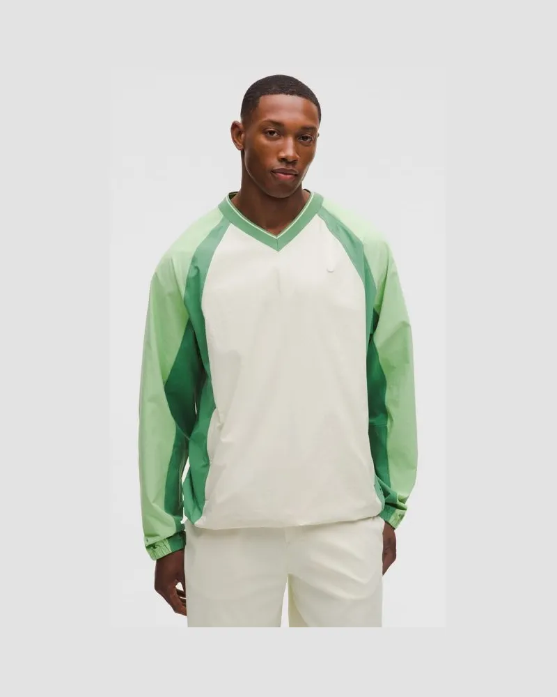 LULULEMON Water-Repellent Golf Pullover für Männer – Größe in Light Ivory/Kale Krush/Canteen Green Light
