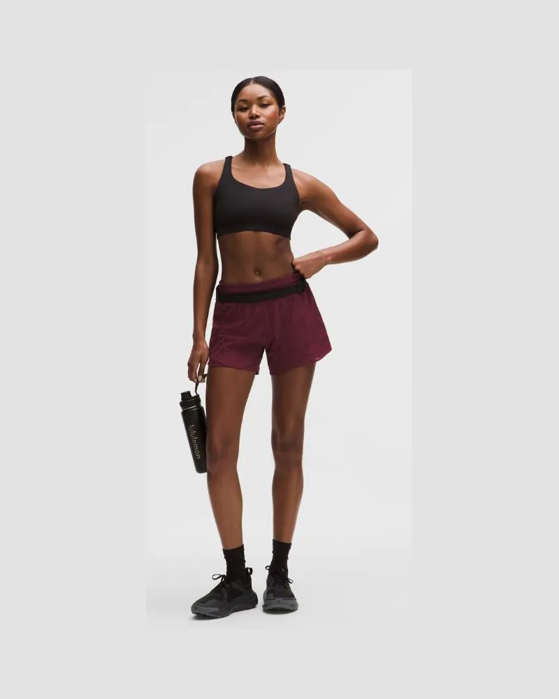 LULULEMON Hotty Hot Shorts mit hohem Bund und Liner für Frauen – 10 cm – Größe in Burgundy Bay Burgundy