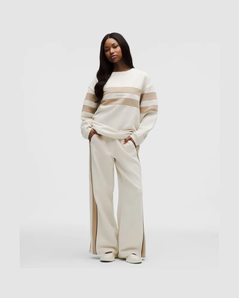 LULULEMON Steady State Oversized-Trainingshose Streifen für Frauen – Khaki – Größe Light