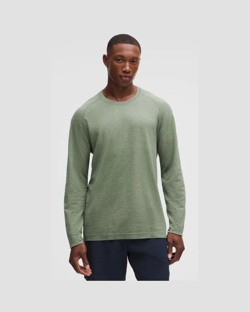 LULULEMON Metal Vent Tech Langarmshirt e Passform für Männer – Größe in Jade Grey/Grey Eucalyptus Jade