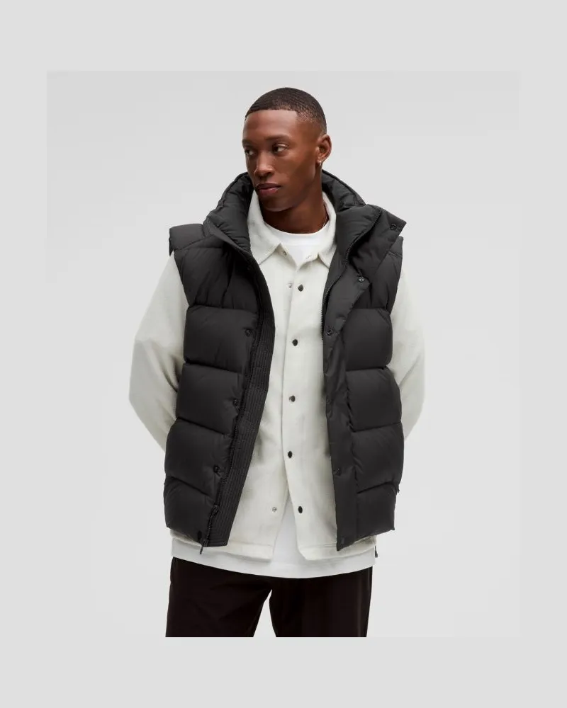 LULULEMON Puffer-Weste mit Füllkraft 600 für Männer – Größe in Black Black