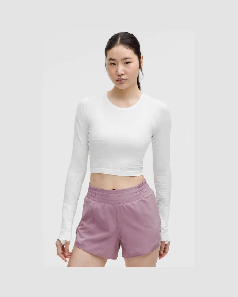 LULULEMON Swiftly Tech Cropped-Langarmshirt 2.0 für Frauen – Größe in White White