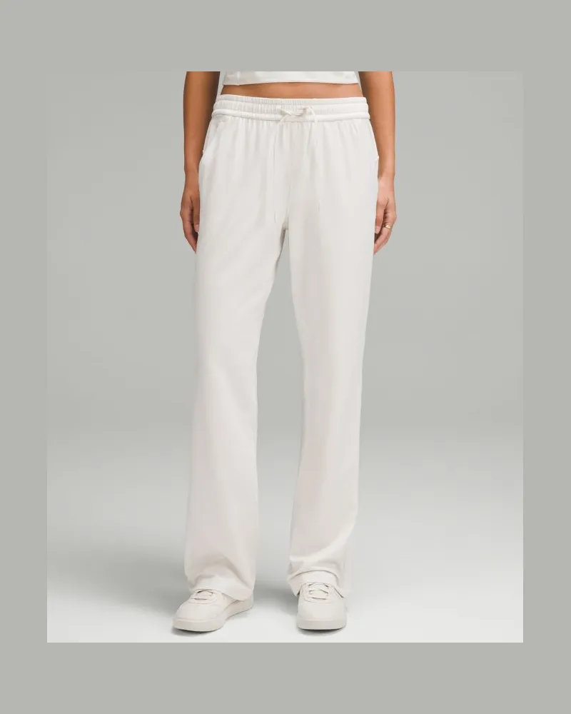 LULULEMON Soft Jersey Hose mit geradem Bein und mittlerem Bund Regular für Frauen – Größe in Heathered Bone/Heathered Light Ivory Heathered