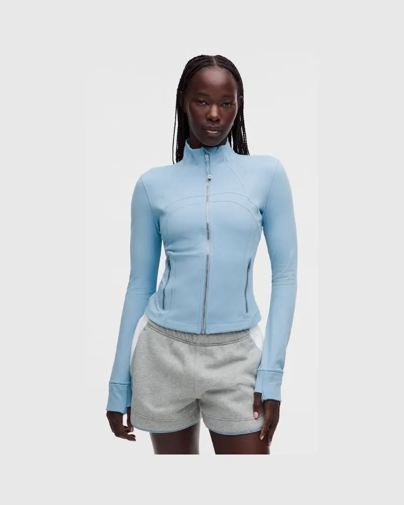 LULULEMON Define Crop-Jacke Nulu für Frauen – Größe in Dreamy Blue/Mirror Silver Dreamy