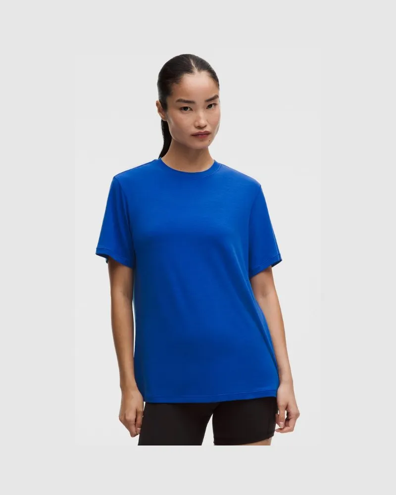 LULULEMON Trainings-T-Shirt aus Jersey für Frauen – Größe in Beach Ball Blue Beach