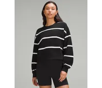 Perfectly Oversized Crop-Sweater mit Rundhalsausschnitt Gestreift