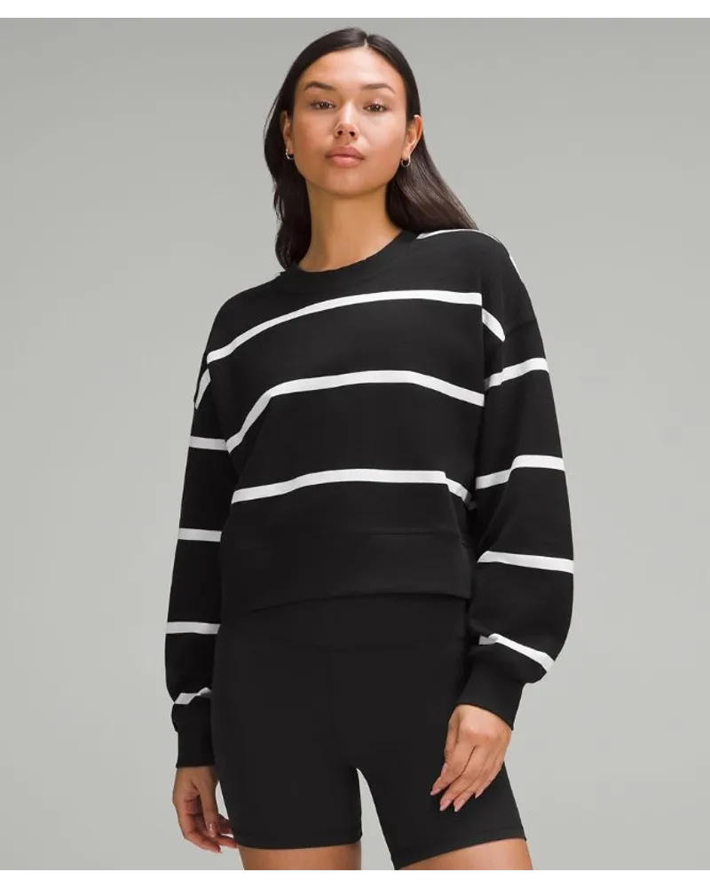 LULULEMON Perfectly Oversized Crop-Sweater mit Rundhalsausschnitt Gestreift Boundless