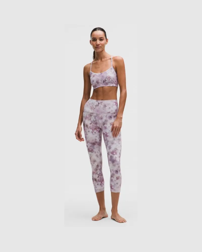 LULULEMON Align Crop Leggings mit hohem Bund für Frauen – 58 cm – Größe in Meadow Haze Pink Multi Meadow